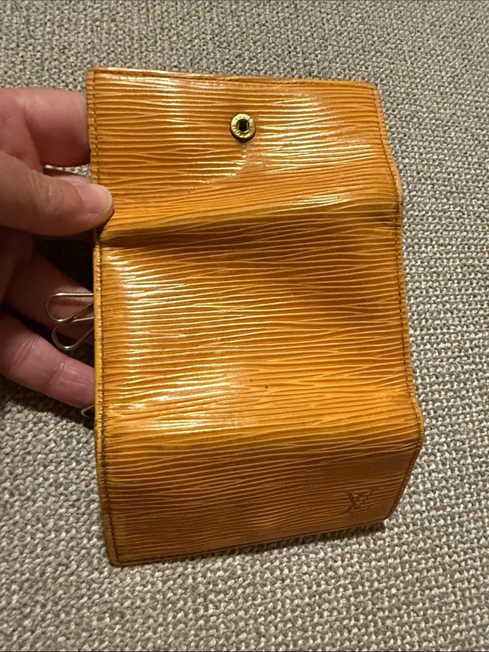 Louis Vuitton Authentic Key case holder cream yellow purple CA0956